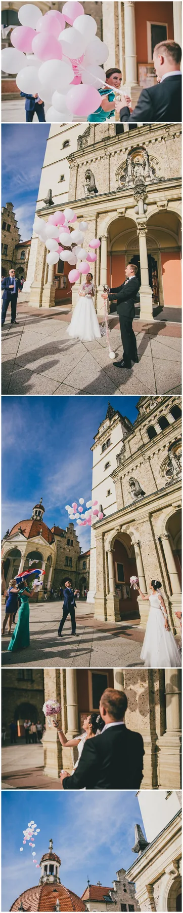 Puštanje balona ispred crkve