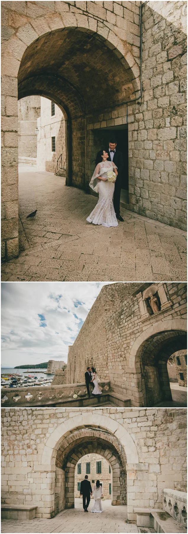 Zidine i most u Dubrovniku sa foto sessiona mladenaca