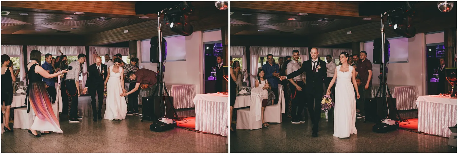 Ulazak mladenaca u restoran, snimanje vjenčanja u Divljim Vodama