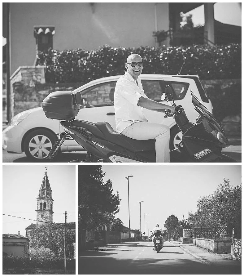 Mladoženja na motoru, Novigrad, Istra