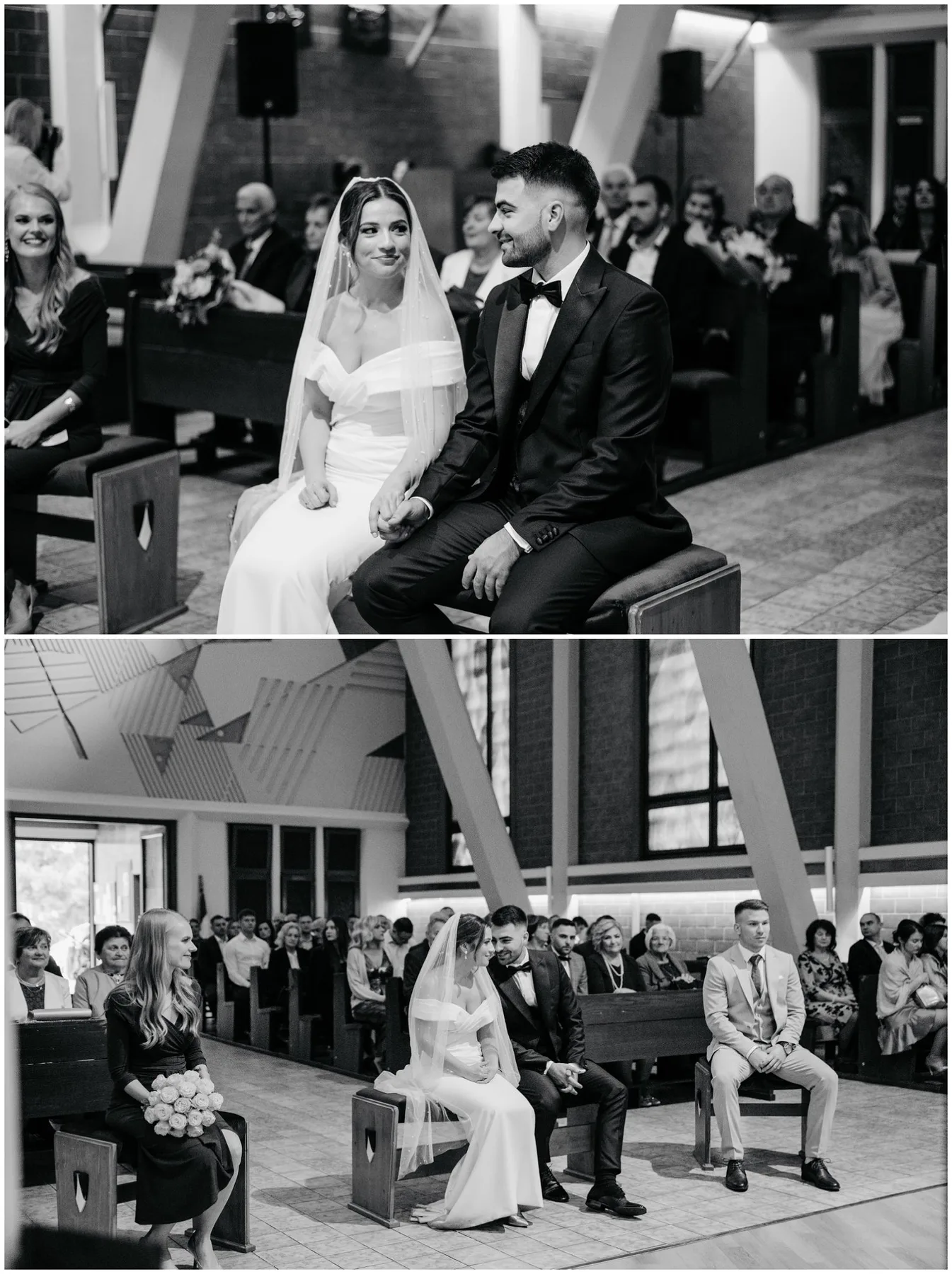Zaljubljeni pogledi mladenaca prije samog obreda vjenčanja.
